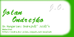 jolan ondrejko business card